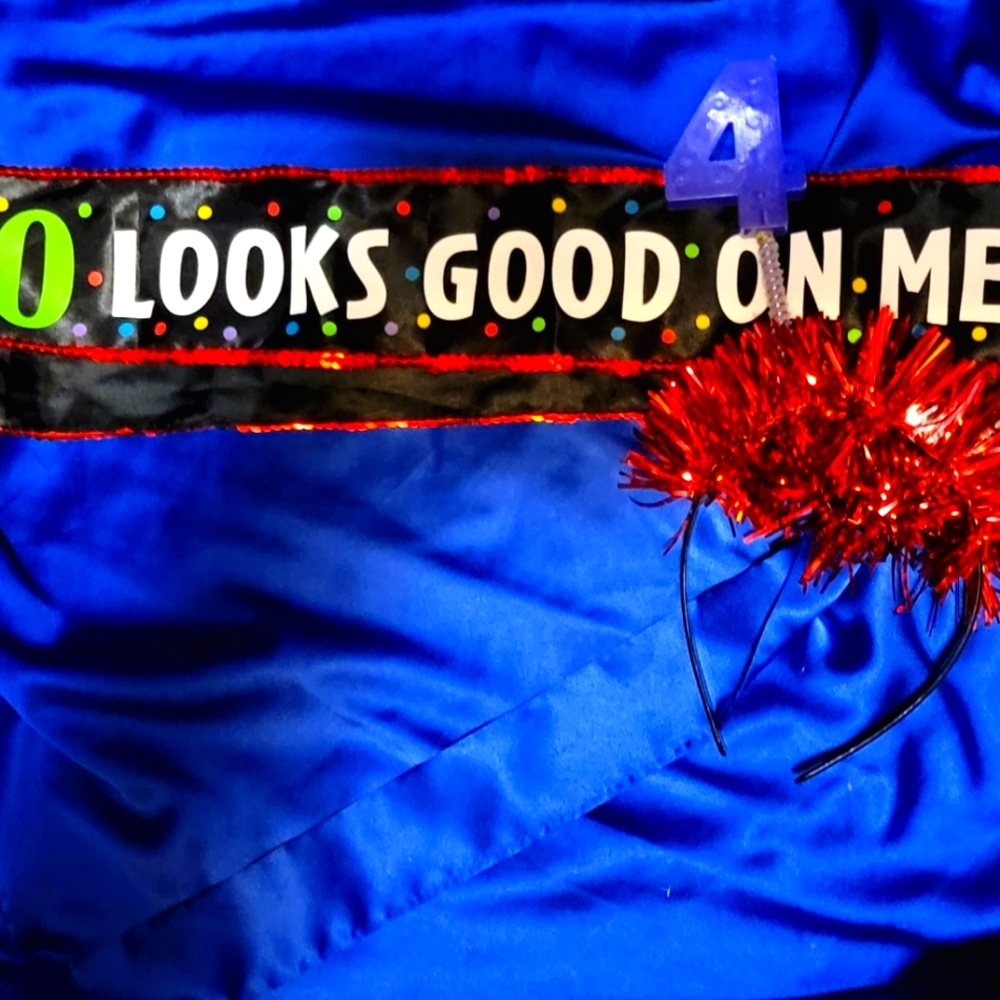 40th birthday sash & lighted head band